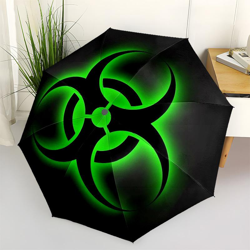 1pc Biohazard Symbol Glow Umbrella with Plastic Handle,Suitable for All Seasons Home Travel Outdoor UmbrellaM956