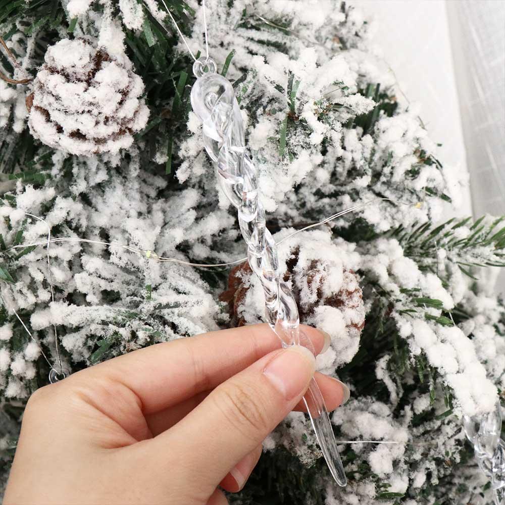 12Pcs Hanging Ice Strip Pendants Acrylic Christmas Tree Drop Ornament Home