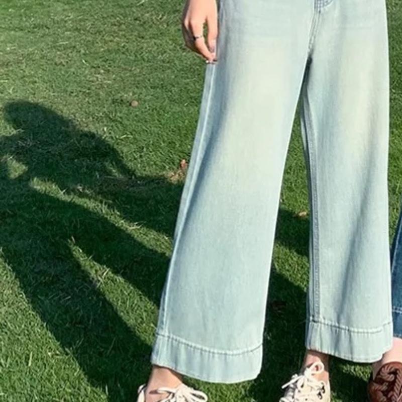 

Корейские свободные джинсы с девятью точками, прямые, с восемью точками, широкие, с высокой талией, новые тонкие джинсы маленького размера 2XL