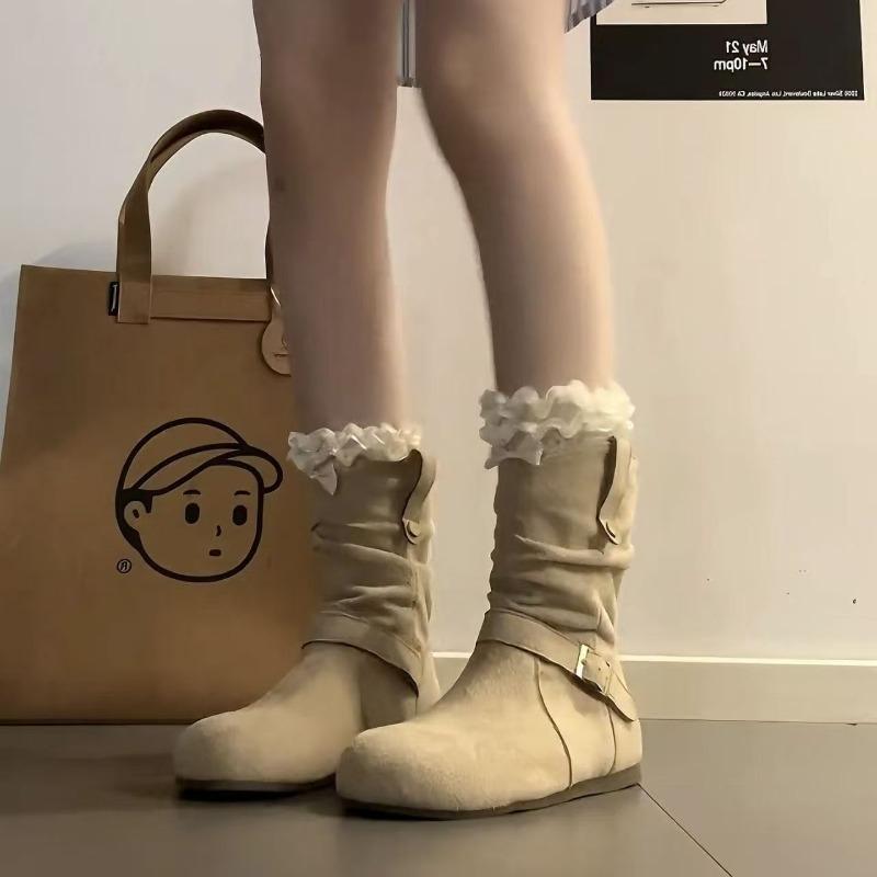 

Fashion tribal suede western cowboy boots Martin boots women s shoes new autumn and winter boots pleated small short boots 40 хаки