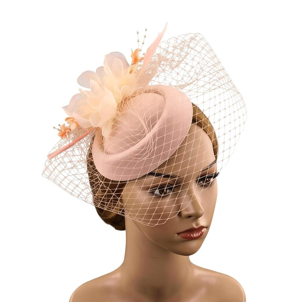 Veil Fascinator Caps Mesh Ribbons Headress Fashion Fascinator  Wedding