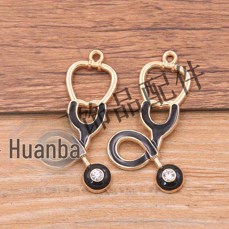 6 Medical Charm DIY Alloy Jewelry Accessories: Stethoscope, Syringe, and Nurse Oil Drop Pendants