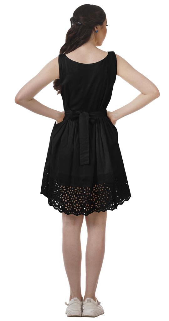 Moomaya Womens Vintage Style Lace Dress Solid Women Casual Summer Mini Dress