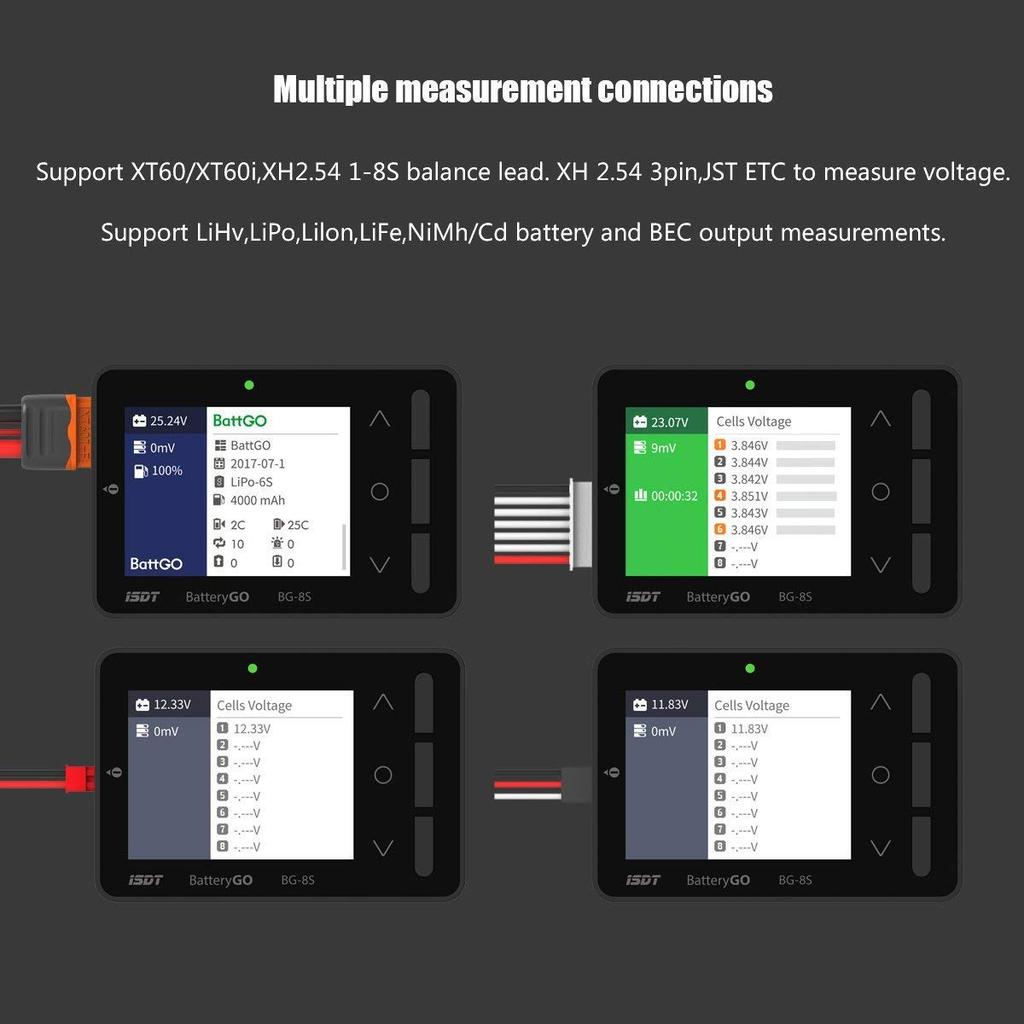ISDT BG-8S LiPo CheckerBalancer [1-8S Balancing, Mobile Charging, RC Servo Tester]