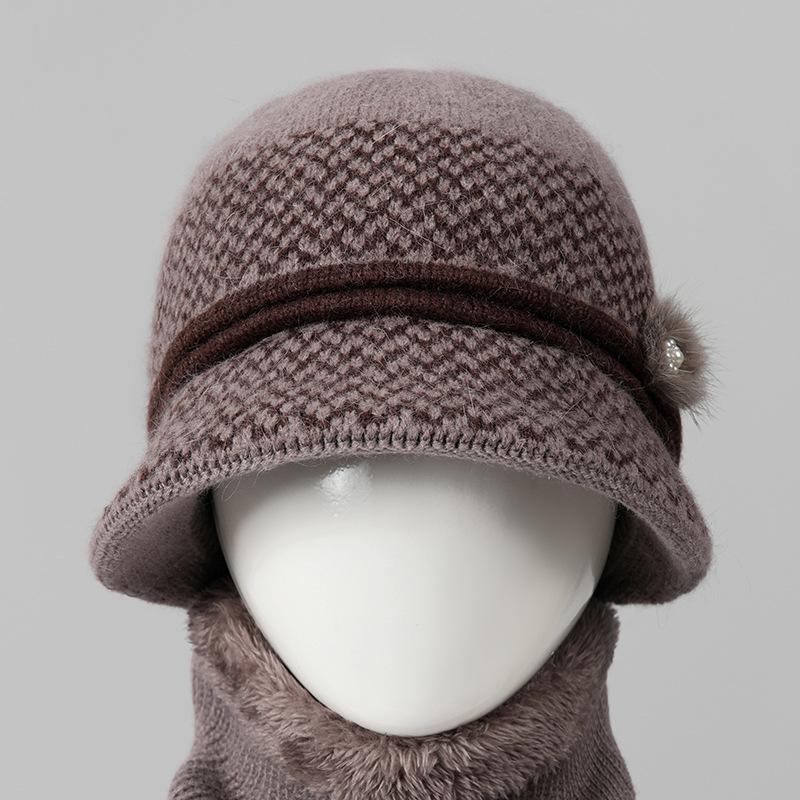 Hat Women'S Season Ear Protection Warm Mom Hat Fleece Thick Ear Protection Grandma Grandma Elderly Cotton Hat