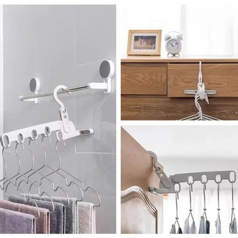 Travel Folding Hanger,Multi-Functional Travel Clothes Hanger,Laundry Room Hanging Rack,for Travel, Hotel Stays, Business Trips