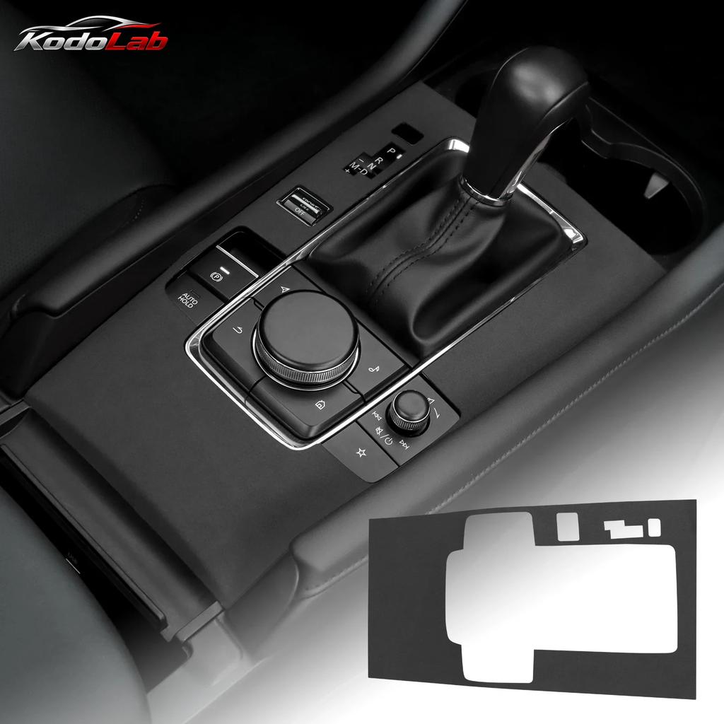 KodoLab Car Accessories Interior For Mazda 3 Axela 2019 2020-2025 Suede Gear Shift Panel Sticker Anti Scratch Wear Resistant
