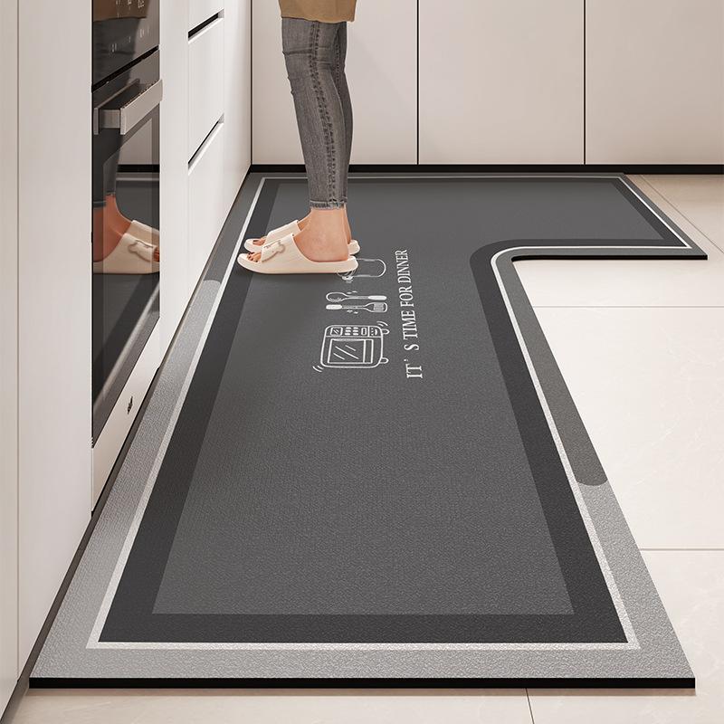 

L-подібний килимок для ніг з діатомової глини, який легко чистити, високоякісний брудовідштовхувальний протиковзкий килимок, побутовий вологопоглинаючий маслопоглинаючий килимок для підлоги 100 * 150 * 45cm