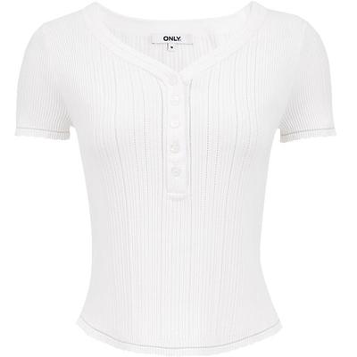 Women's V-Neck Short Sleeve Hollow Knit Sweater