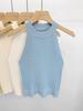 Women's Slim Fit Knitted Halter Top Camisole - Summer 2025 Sleeveless Vest