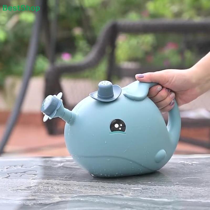 Cute Cartoon Whale Kids Watering Can,Plastic Garden Watering Pot for Children's Gardening & Bath Play