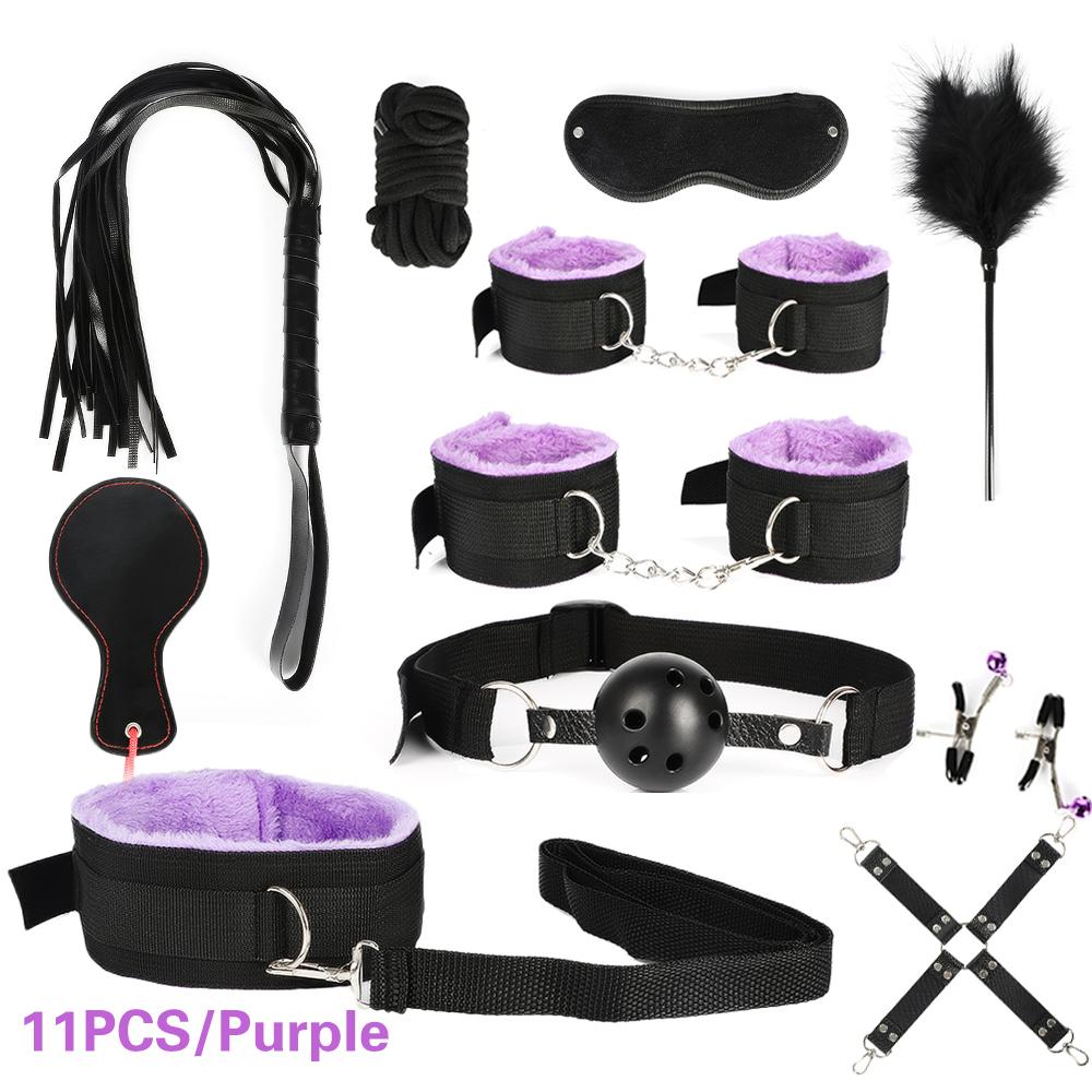 BDSM Bondage Adult Game Prop Vibrator Butt Plug G spot massage Handcuff Whip Mouth Gag Anal Bead Sex Toy For Couples