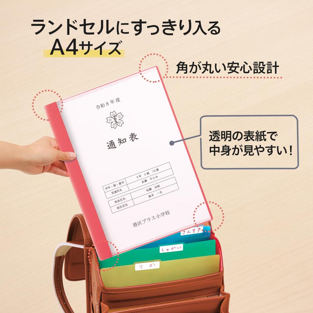 Plus Pocket Report Card Horizontal 10 Pack of x 10 File, File, Insert, Pockets, 10, Red, FL-198GD, 79-974