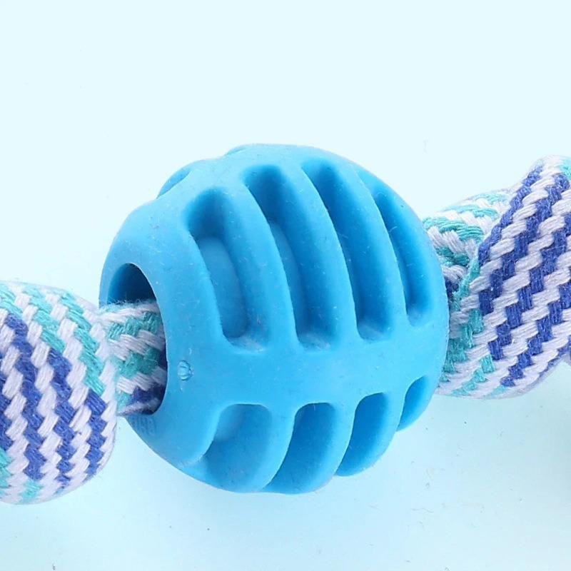 TPR Ball & Cotton Rope Dog Toy - Teeth Cleaning, Interactive Play, Washable & Durable