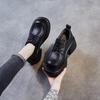 Fashion 7.5CM Fashion Women Flat Platform Shoes Spring AutumnRound Toe Back ZIP Genuine Cow Leather Academic Style Casual Loafers Female