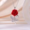 Glänzende Zirkon Rose Blume Anhänger Halskette aus Edelstahl für Damen Mädchen Romantische Blumen Choker Party Hochzeit Luxus Schmuck