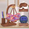 Wooden Yarn Holder for Crocheting Magnetic Rotation Multi-functional Yarn Spinner with Crochet Box Yarn Ball Storage Rack