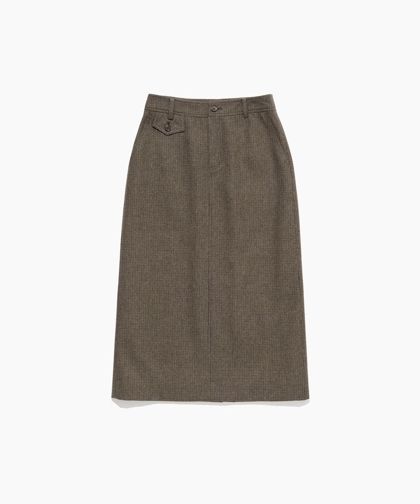 Tudment H-Line Pocket Skirt Brown Check