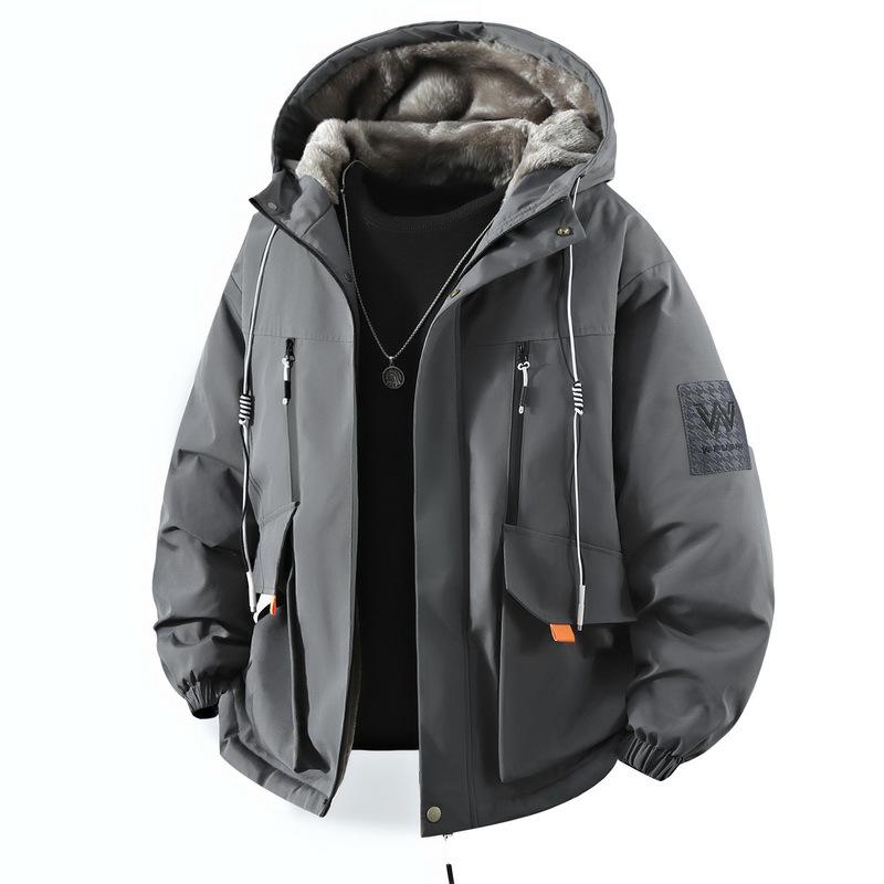 Men's Trendy Winter Parka with Fleece Lining and Thick Hood
