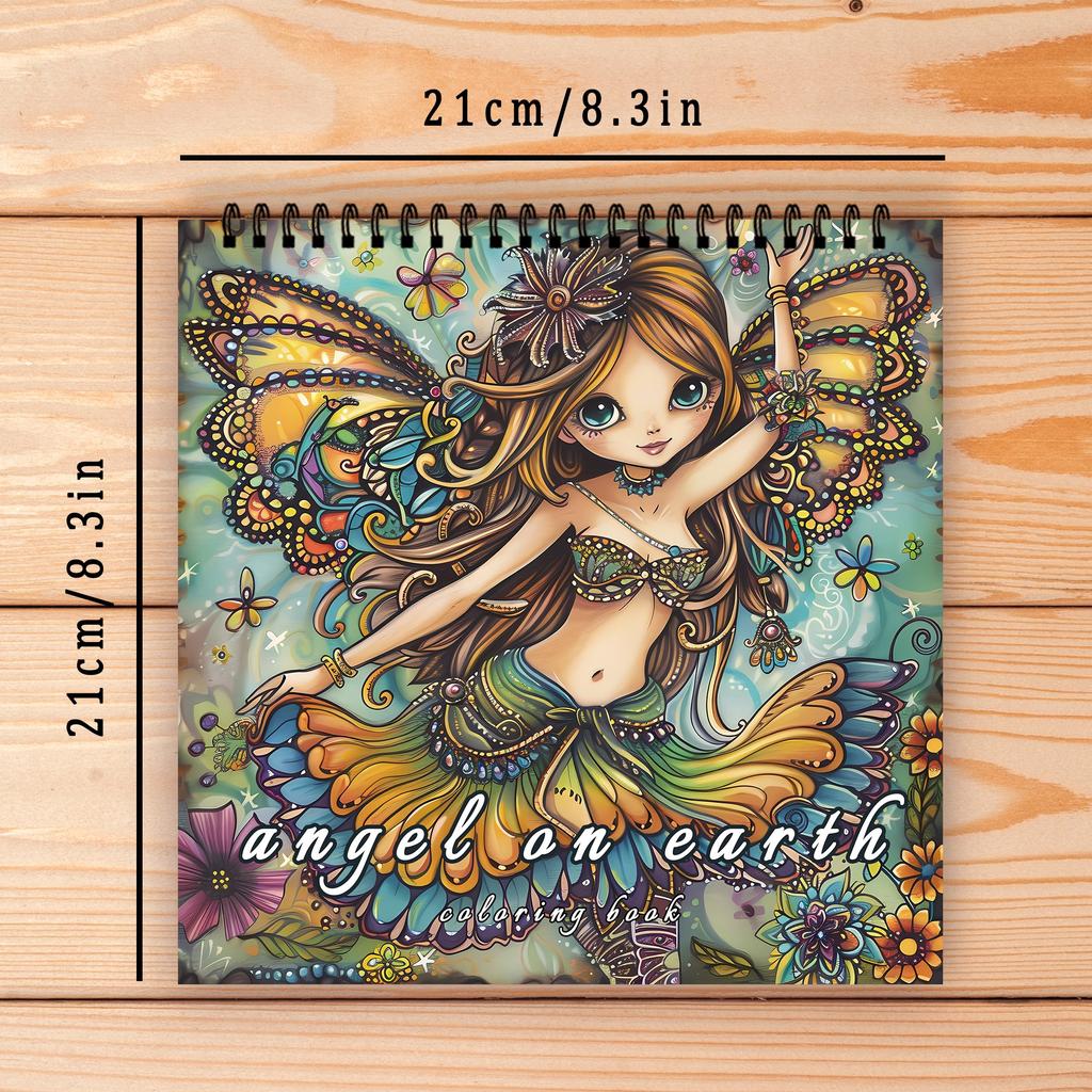 30 Blätter Malbuch für Erwachsene mit Spiralbindung, 8,3 x 8,3 Zoll 100 g/m² dickes Papier, Perfekt für Schulanfangsgeschenke, Halloween-Geschenke