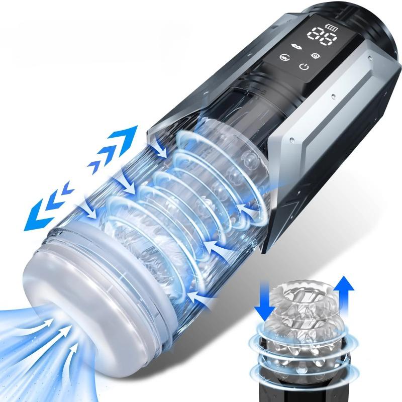 LCD 3in1 Automatic Male Mastubator Blowjob Masturbation Cup with 7 Sucking& Thrusting& Rotating Modes Pocket Pussy Man Sex Toys