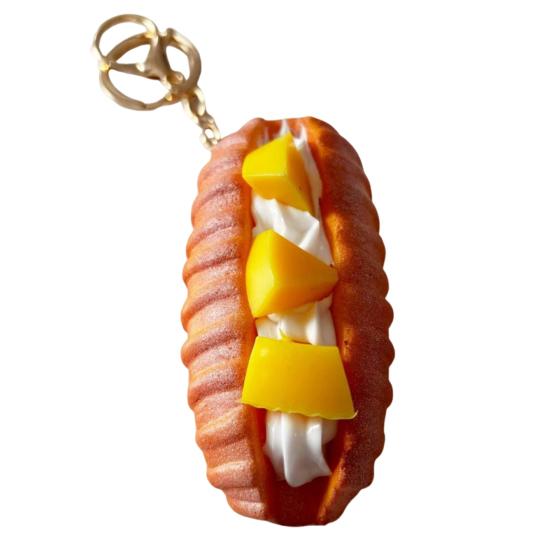 Simulated Food Squeeze Toy Keychain Stress Relief Bread Dessert Key Ring Backpack Hanging Decoration Bag Charm Purse Pendant