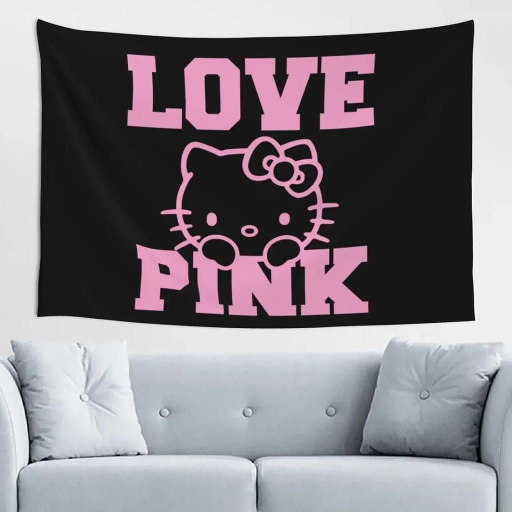 Hello Kitty Kawaii Tapestry Aesthetic Kid Bedroom Birthday Gift Decor