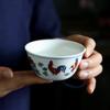 Vintage Style Doucai Chicken Ceramic Cup for Wine or Tea – Elegant Retro Design