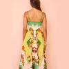2025 European & American Women's Summer Sleeveless High-Waist Swing Dress with Sexy Suspender & Print Design