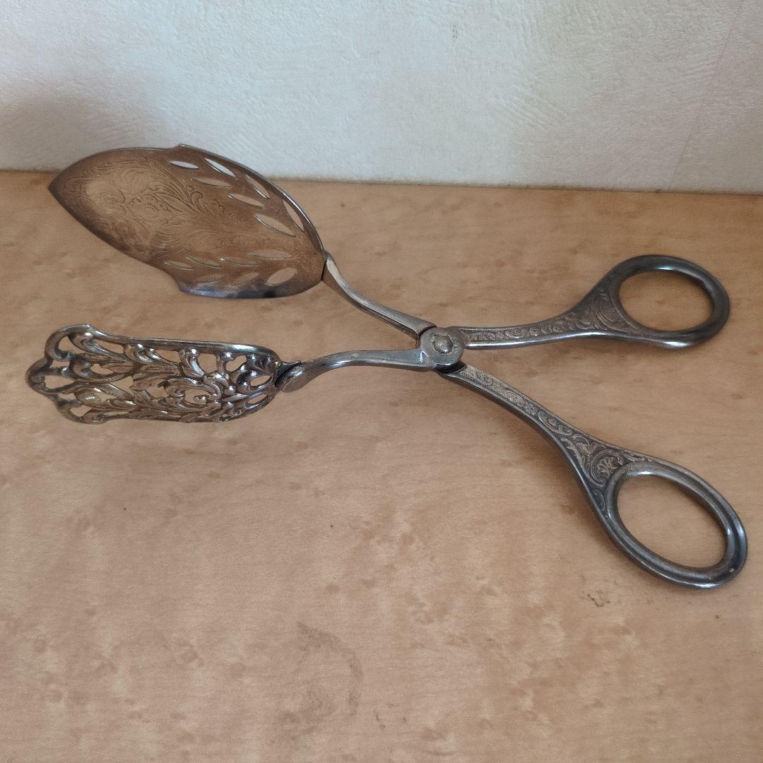 Used Vintage Cake Server Tongs Made in West Germany Silver Plated