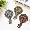 Vintage Metalen Handheld Make-up Spiegel met Kam Set, Pauw Ontwerp Draagbare Toiletspiegel voor Reizen