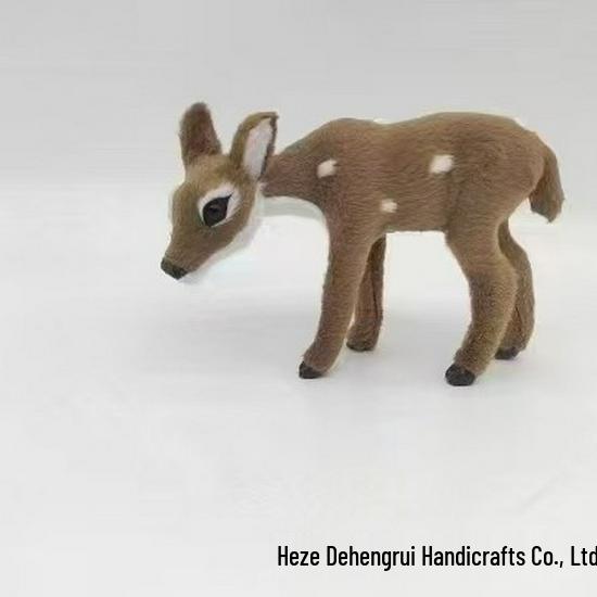 Mini Sika Deer Lying Ornament – Creative Fur Animal Model