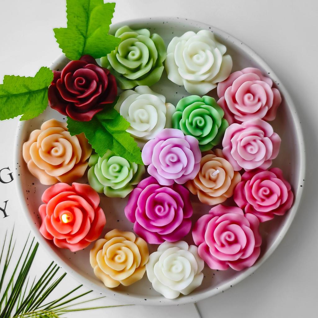 DIY Silikonová forma na svíčku s růží Ručně vyráběná forma na aroma sádru z pryskyřice Potřeby pro výrobu mýdla a svíček Formy na bonbony a čokoládu