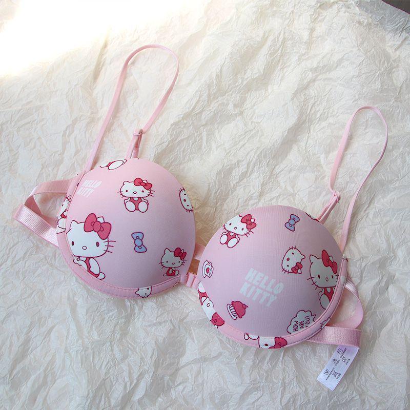 Japanese Style KT Cat Front Closure Sweet & Cute Halter Neck Underwear - Sexy and Bust-enhancing for Women