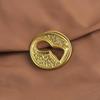 Pleated Brooch Alloy Keyhole Shape Glaze Luxury Badge Pin Trendy Banquet Clothes Metal Pin