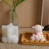 DIY Hug Heart Rose Teddy Bear Candle Mould for Aromatherapy Gypsum Candle Resin Statue Making Ideas Handicraft Gift