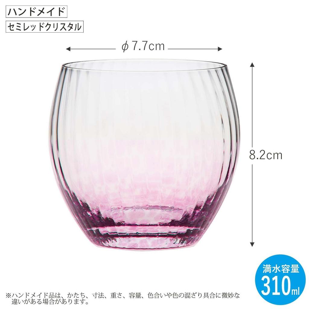 Toyo Sasaki Glass CORROT 10090 in Handmade (Pink) [Made Japan, Glass, 310ml]