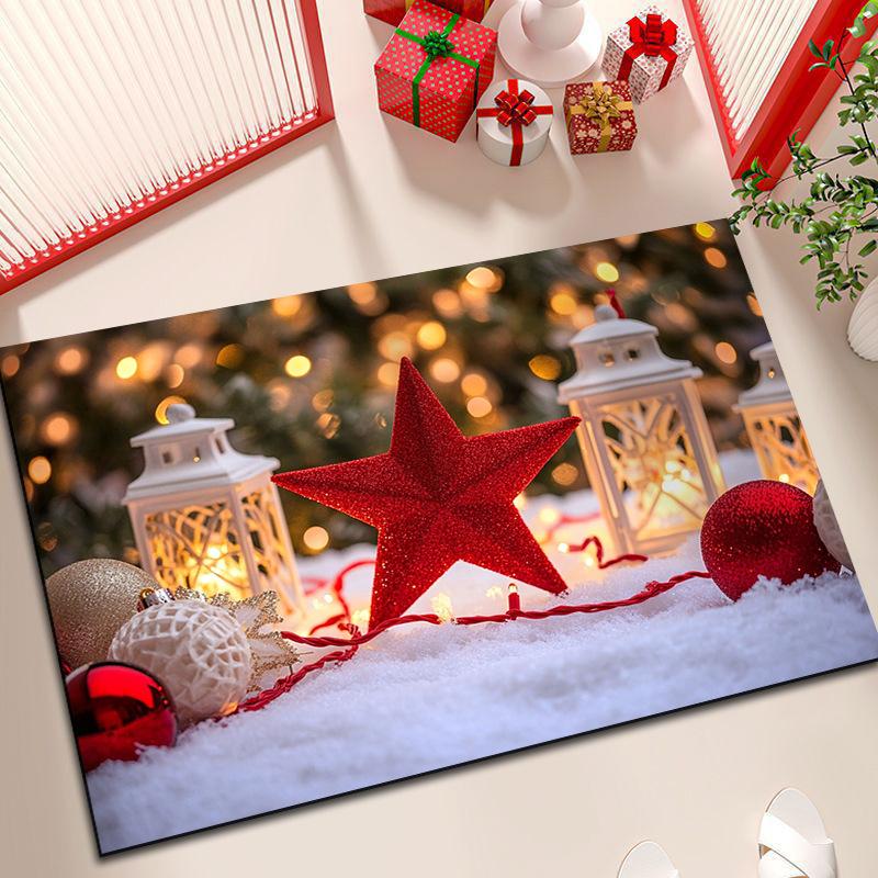 Christmas Atmosphere Diatom Mud Entry Door Floor Mat Porch Absorbent Quick Drying Non-slip Door Dirt Mat Household
