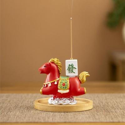 Funny Zodiac Pony Incense Burner Pony Shape Resin Incense Stick Holder 2026 Horse Year New Year Ornamental Indoor Incense Burner