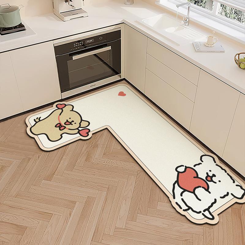 Cartoon Niedlich Diatomeenerde Haushalt Küche Bodenmatte Wasseraufnahme Rutschfest Schnelltrocknend Pflegeleicht Bodenmatte