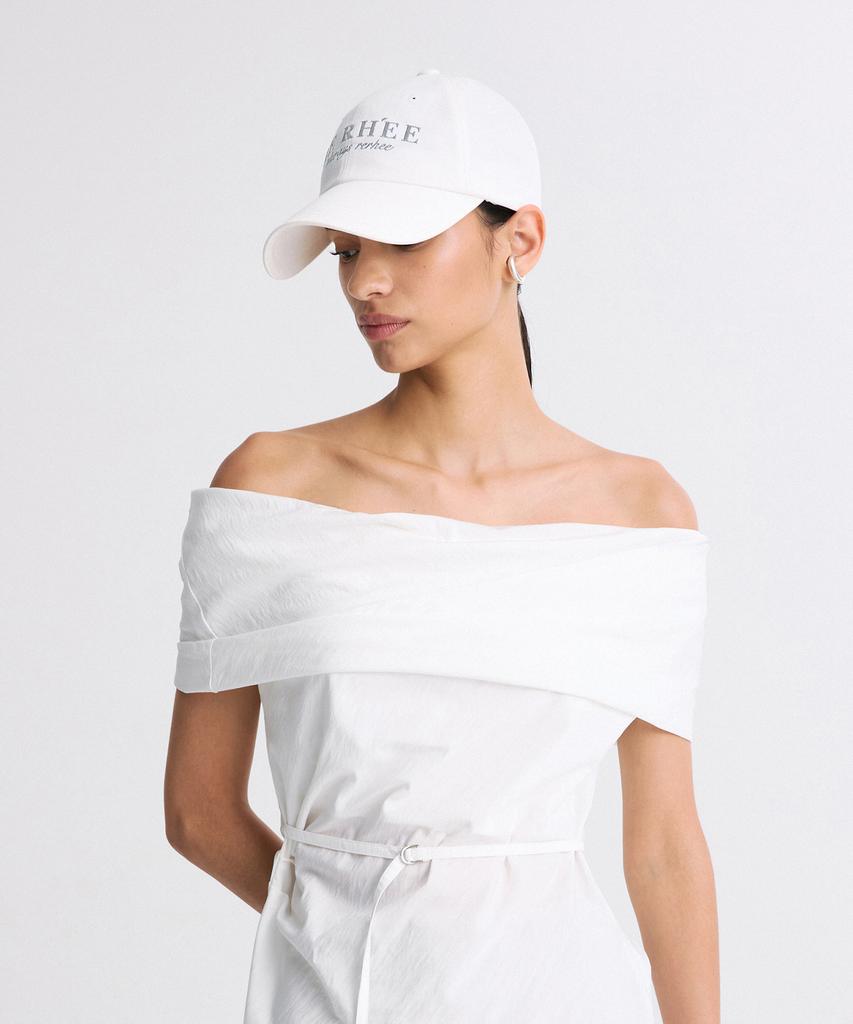 RE RHEE Embroidered Logo Cap White