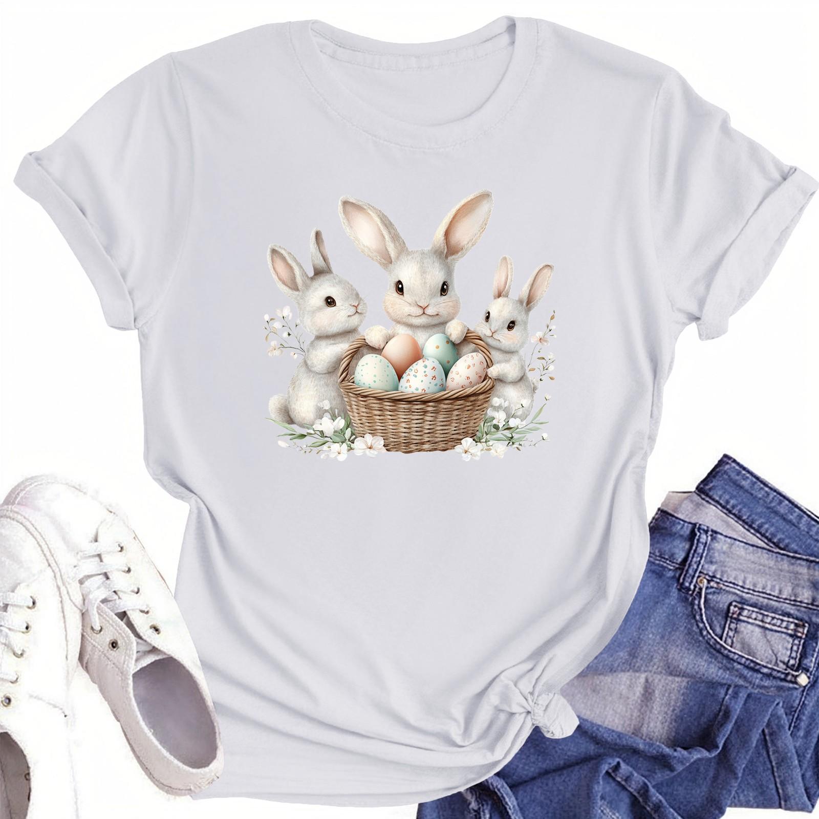 

Жіноча повсякденна футболка з круглим вирізом і короткими рукавами XL білий