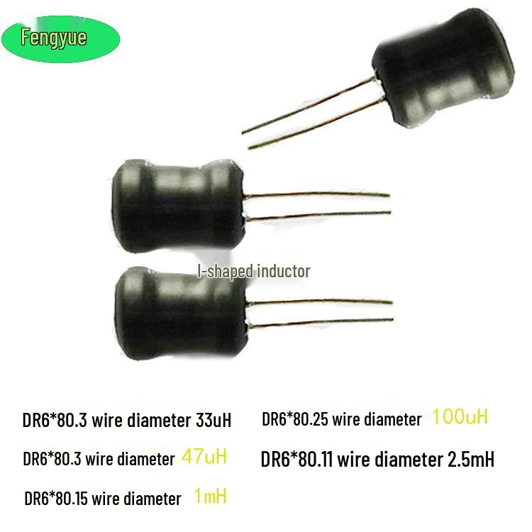 I-Shaped Inductor Coil DR6x8 2.5mH, 0.11mm Wire Diameter Power Inductor