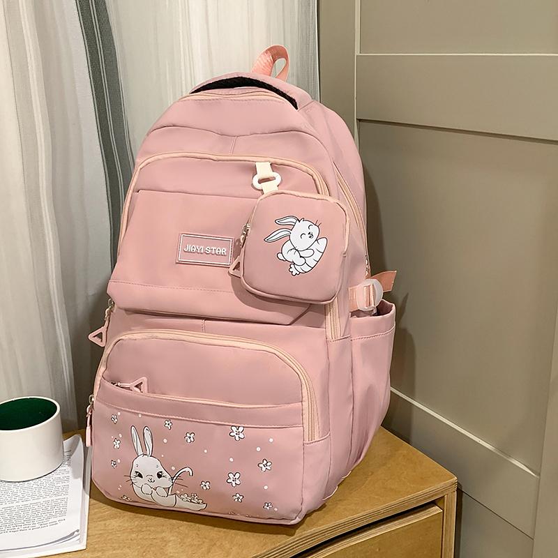 Cartoon Women's Backpack Large Capacity Student Schoolbag with Coin Purse