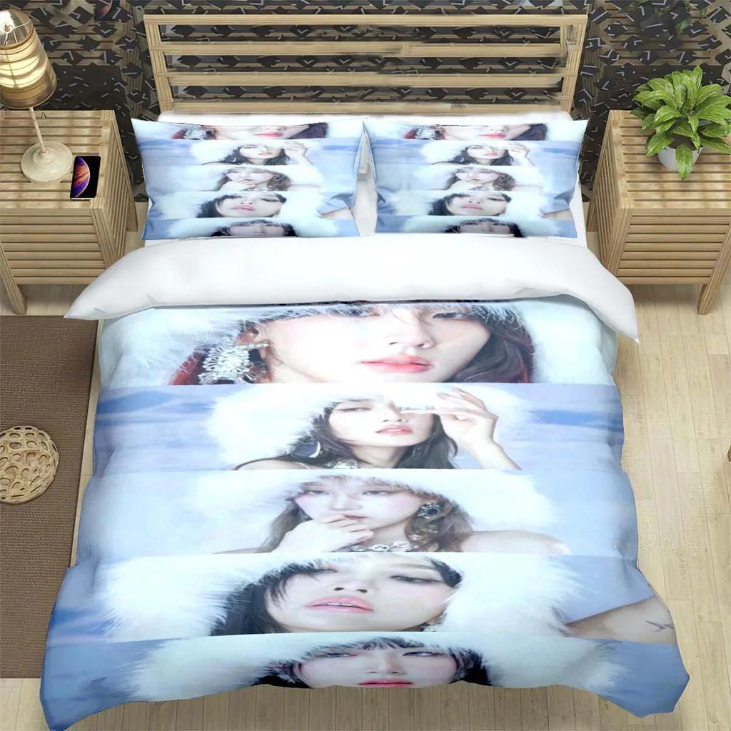 Korean Kpop Girl Group-Yuqi-SoyeonMiyeon-Suyin-Shuhua Print Bedding Set Duvet Cover Comforter Bed Youth Kids Girl Boys Gift