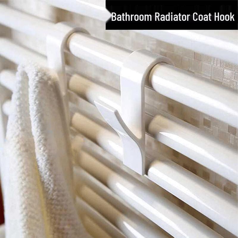 

Door Hooks for Clothes, Bags, Hats, and Towels - No-Drill Design for Radiator Heater Bars 4 pieces