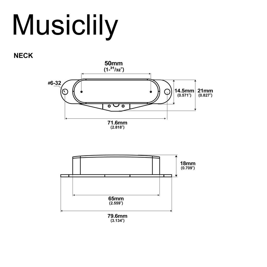 Musiclily Pro Alnico 5 Single Coil Neck Pickup for Telecaster Electric Guitar Gold TL-60S 8.2K -