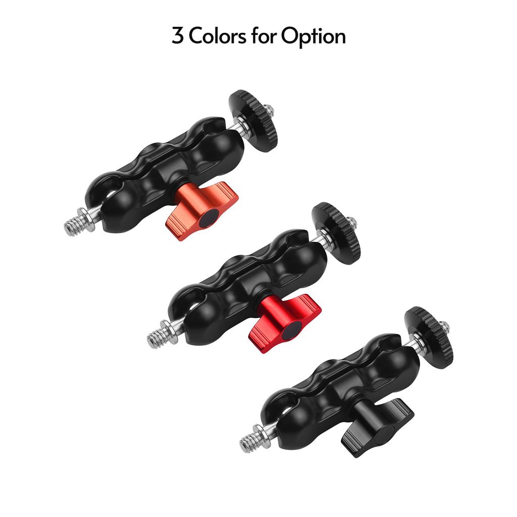 Andoer Gelenk-Reibungsarm-Monitorhalterung mit doppeltem Kugelkopf, Standard-1/4-Zoll-Schraube für