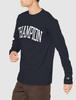 Champion Long Sleeve Crew Neck Graphic Logo Print Size S Men's T-Shirt, Navy, (C8-W421Z)