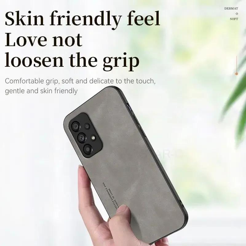 Luxury Sheepskin Leather Case for Samsung Galaxy A55 A35 A25 A15 A54 A34 A24 A14 A73 A53 A33 A23 A72 A52 32 M55 4G 5G Back Cover